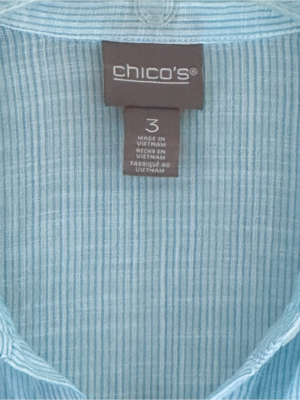 Chico's Pin-striped Button-Up Shirt Size 3 (XL/16) - Picture 2 of 4